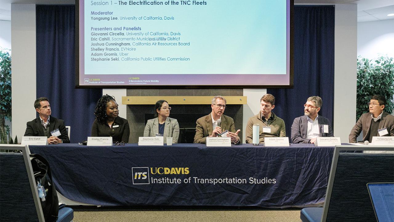 Panelists on stage at the 2024 3Revolutions Workshop