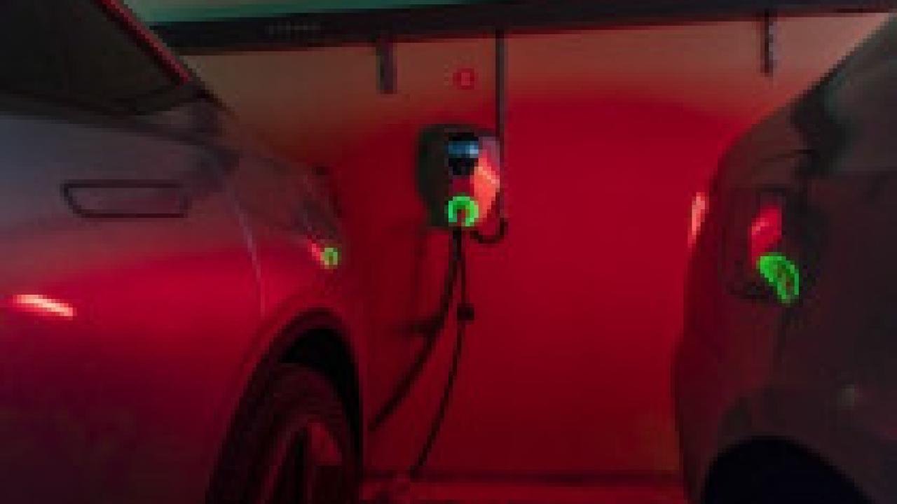 EVs charging in parking structure