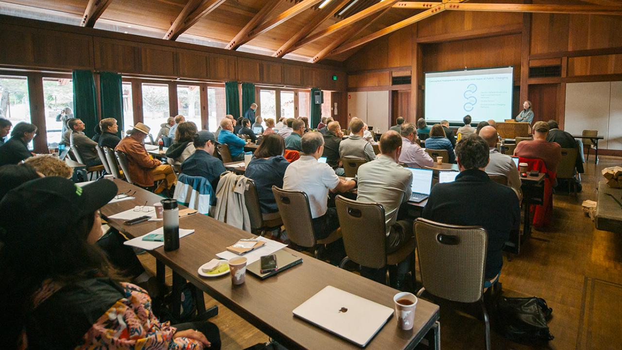 Photo from the back of the Fred Farr Forum at the EV Center Deep Dive in Asilomar