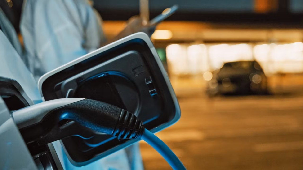 EV car plugged in