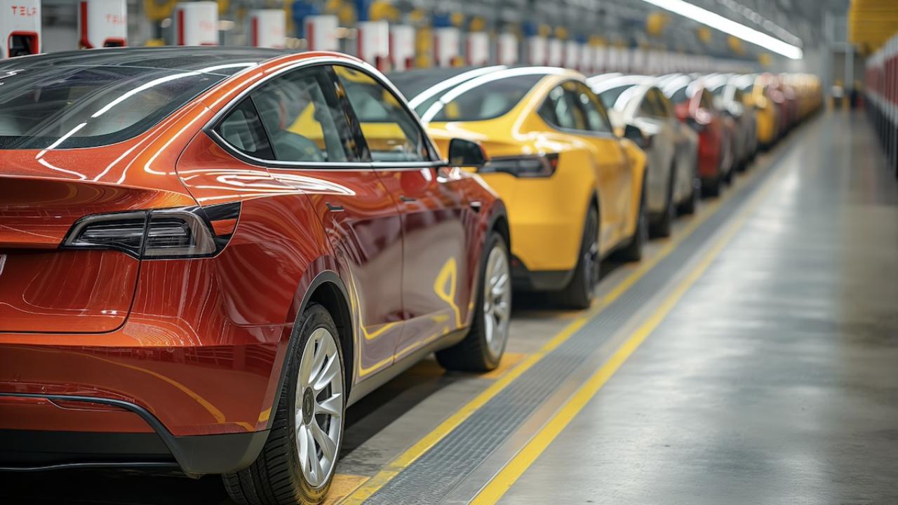tesla assembly line