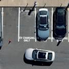 Aerial view of EV charging only lot